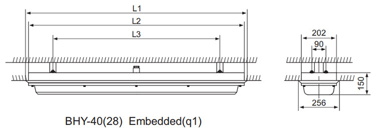 lampe fluorescente antidéflagrante pour salle blanche bhy dimensions d'installation-2