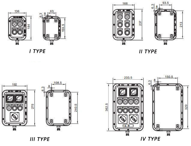 Dimensions and Specifications of Explosion-Proof Operation Column - Technical Specifications - 1