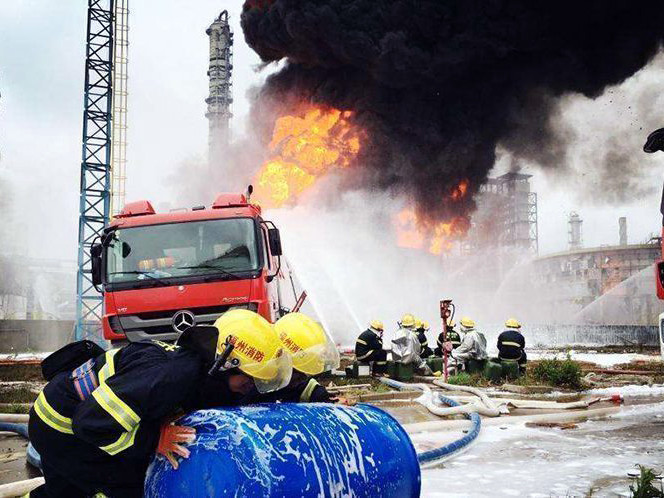 La remorque de xylène a pris feu