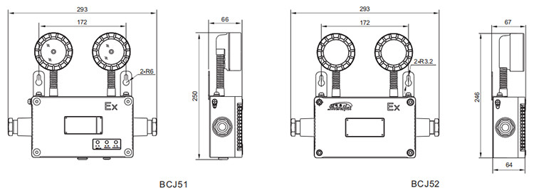 explosion proof emergency exit light installation dimensions-1