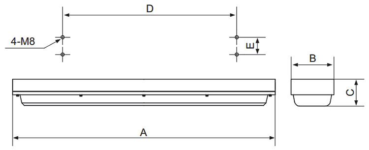 explosion proof linear light bhy installation dimensions-1