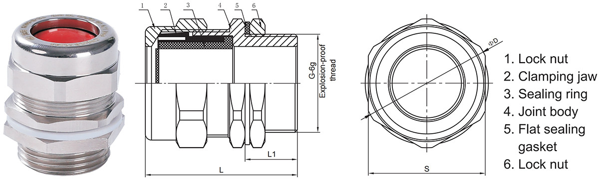 방폭 케이블 글랜드 BDM-II 설치 치수