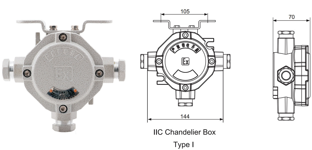 explosion-proof ceiling box ah iic installation dimensions-i