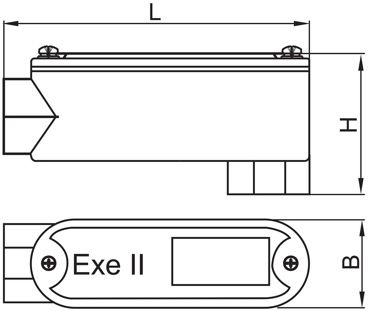 explosion-proof conduit outlet box yhxe-f rear cover elbow schematic diagram