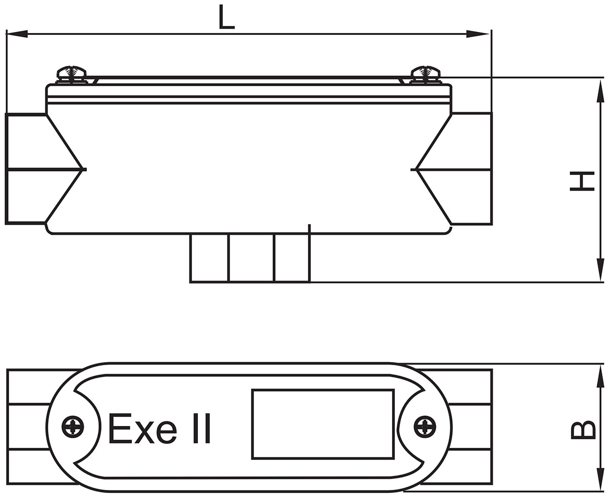 explosion-proof conduit outlet box yhxe-g rear cover tee schematic diagram