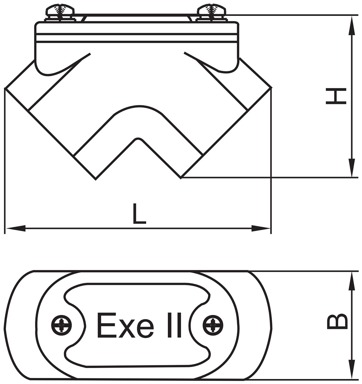 explosion-proof conduit outlet box yhxe-h corner tee schematic diagram