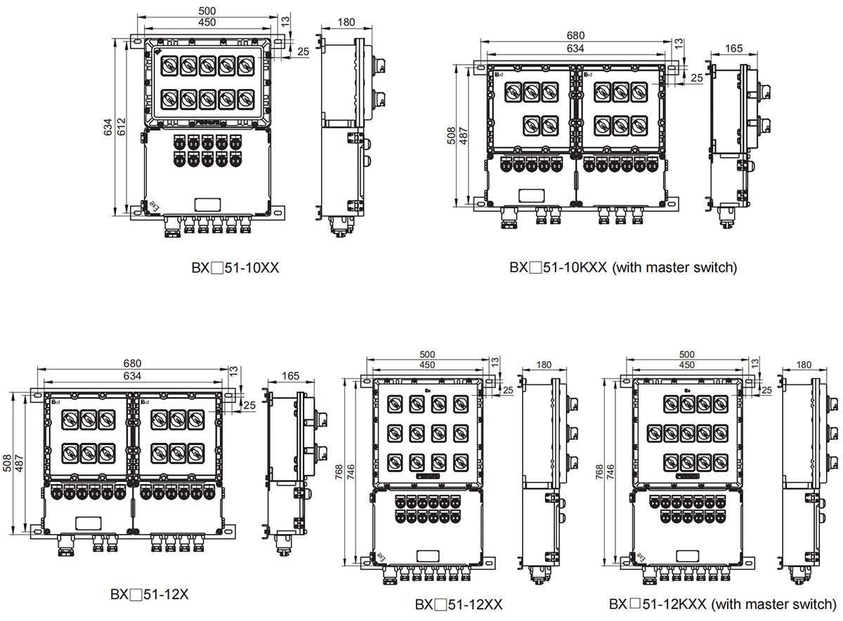 explosion-proof distribution box bx51 installation dimensions-2