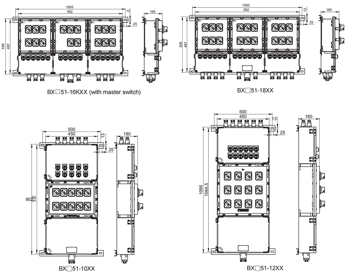 explosion-proof distribution box bx51 installation dimensions-3