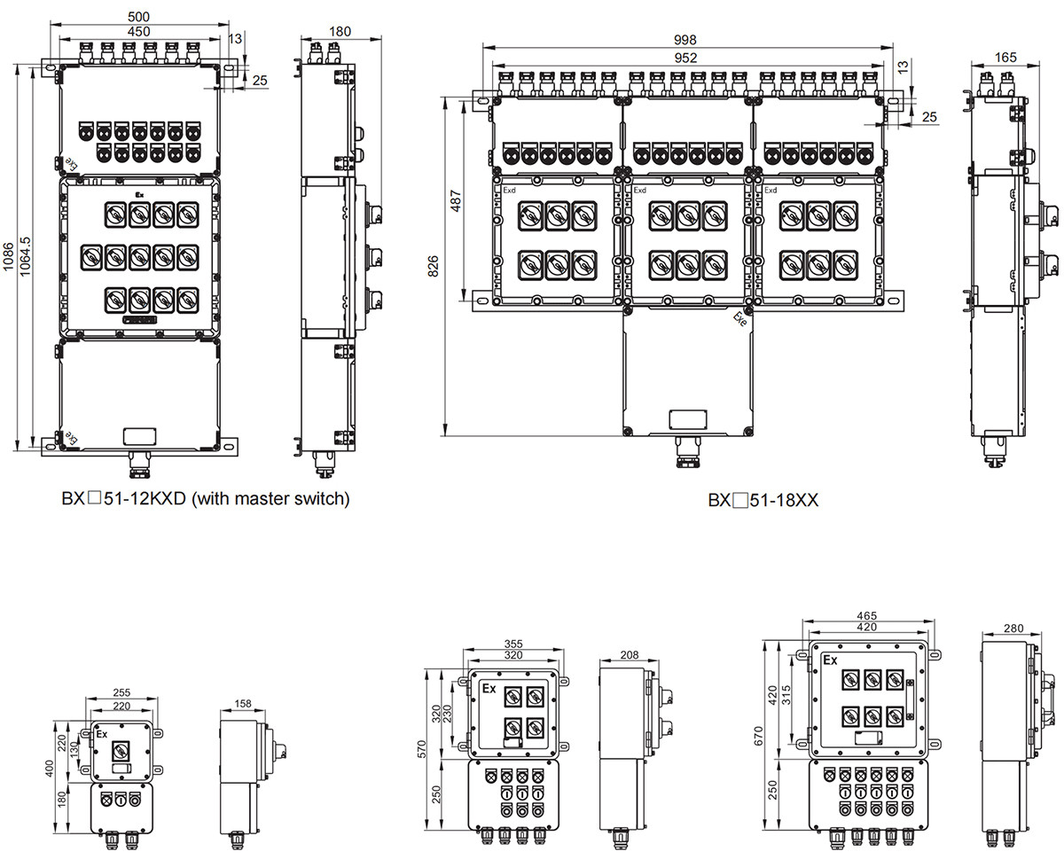 explosion-proof distribution box bx51 installation dimensions-4