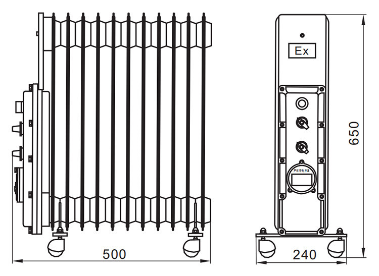 explosion proof hot oil heater byt installation dimensions
