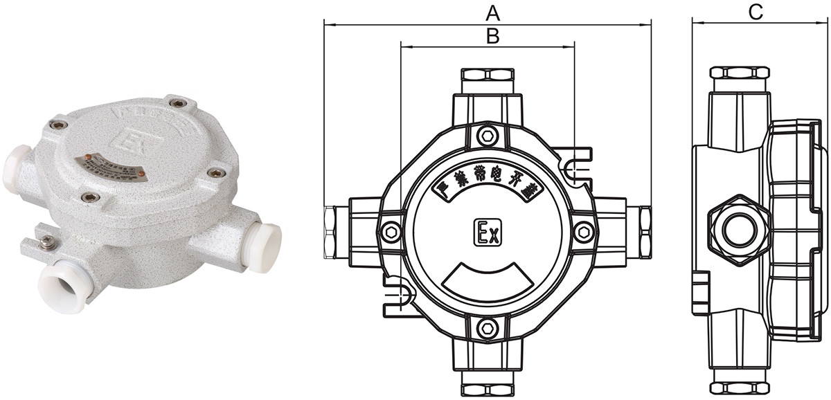 explosion-proof junction box ah iic installation dimensions-i-1