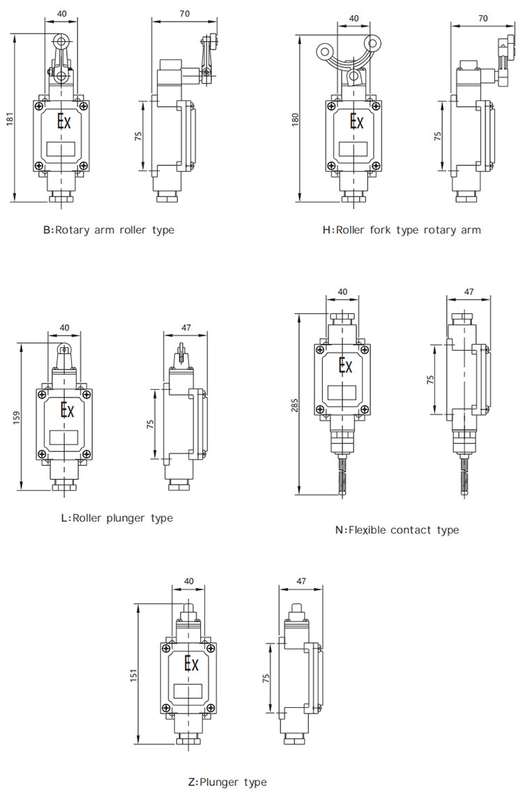explosion proof limit switch blx51 installation dimensions