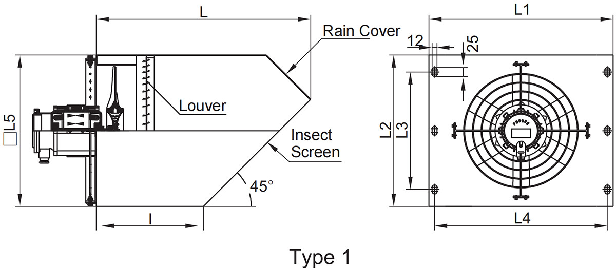 explosion-proof side-wall fan bwexd installation dimensions-1