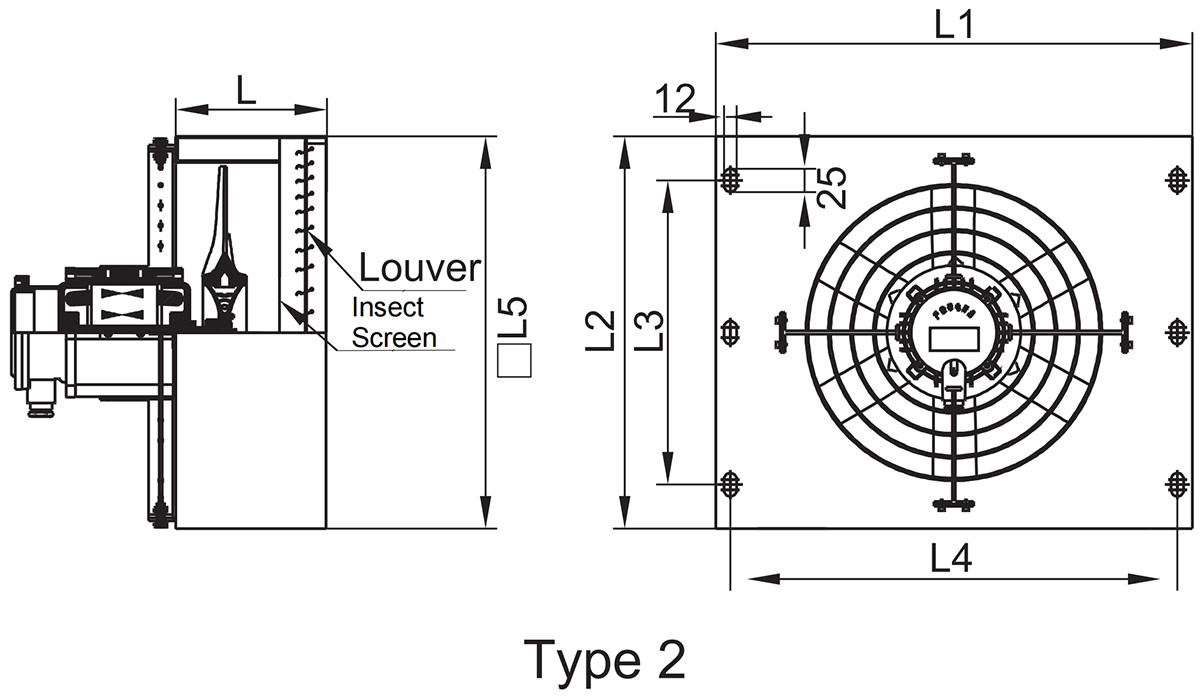explosion-proof side-wall fan bwexd installation dimensions-2