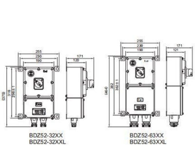 dimensions and specifications of explosion-proof circuit breakers