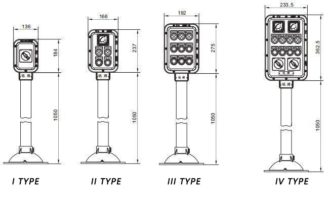 dimensions and specifications of explosion-proof operation column-2