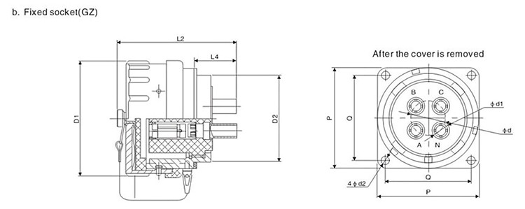 explosion-proof non-sparking plug and socket yz/yt installation dimensions-2