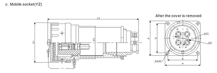 explosion-proof non-sparking plug and socket yz/yt installation dimensions-3