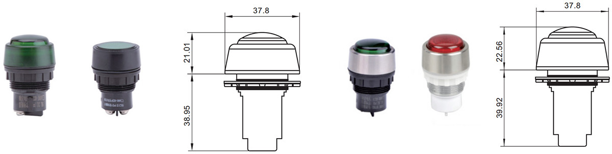 ไฟแสดงสถานะกันระเบิด (ทนต่อการกัดกร่อน) รุ่น bd8050 ขนาดการติดตั้ง