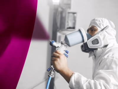 painting in a spray booth