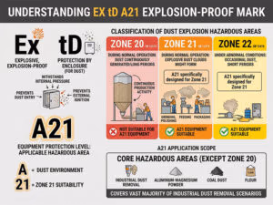 Análisis de la identificación del grado de protección contra explosiones Ex tD A21