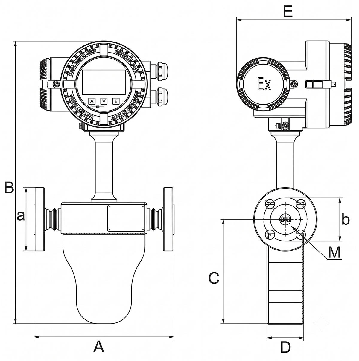 explosion-proof coriolis mass flowmeter shcmf dimensions of the cryogenic series-1