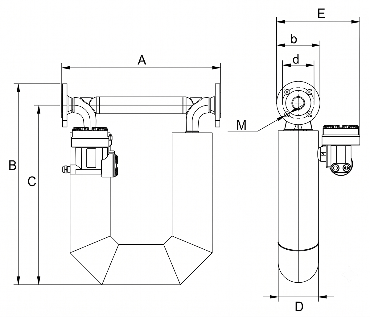 explosion-proof coriolis mass flowmeter shcmf standard model dimensions-3
