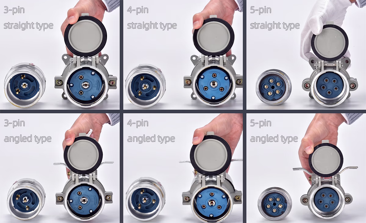 explosion-proof plug and socket ac 3-pin 4-pin 5-pin straight and angled types